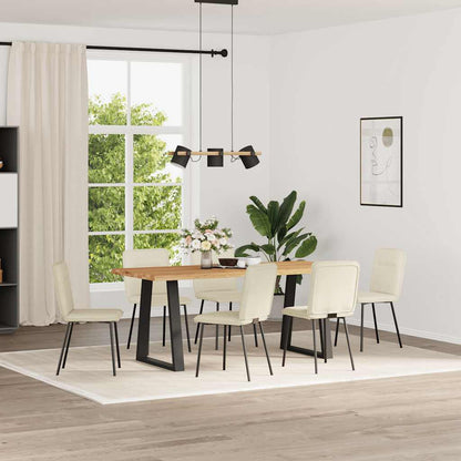 Eetkamerstoelen 6 st fluweel crèmekleurig