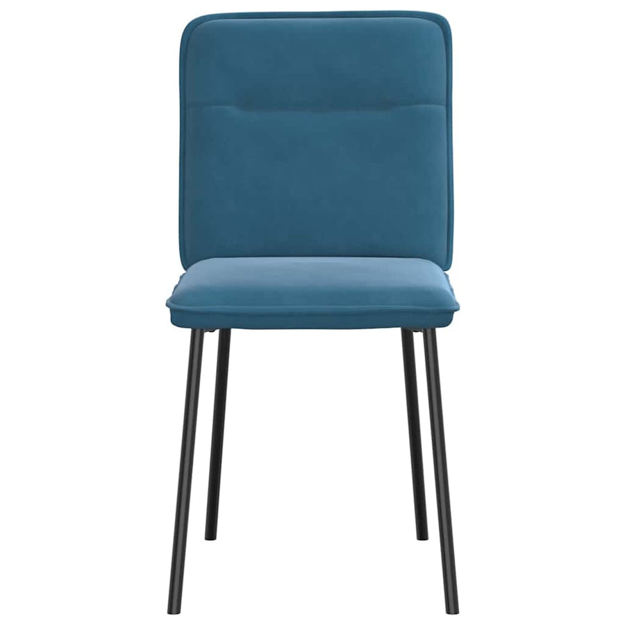 Eetkamerstoelen 6 st fluweel blauw