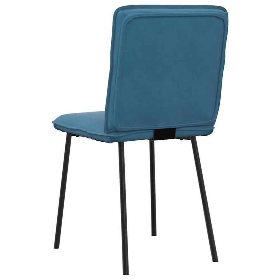Eetkamerstoelen 6 st fluweel blauw