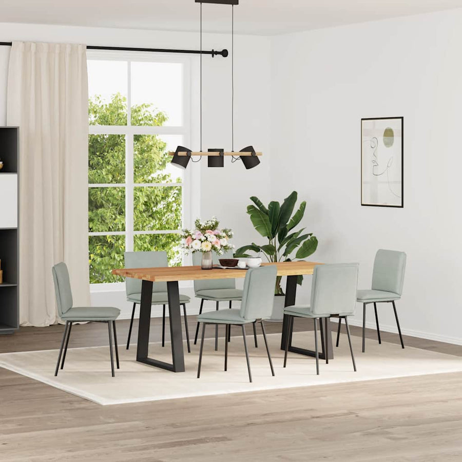 Eetkamerstoelen 6 st fluweel lichtgrijs