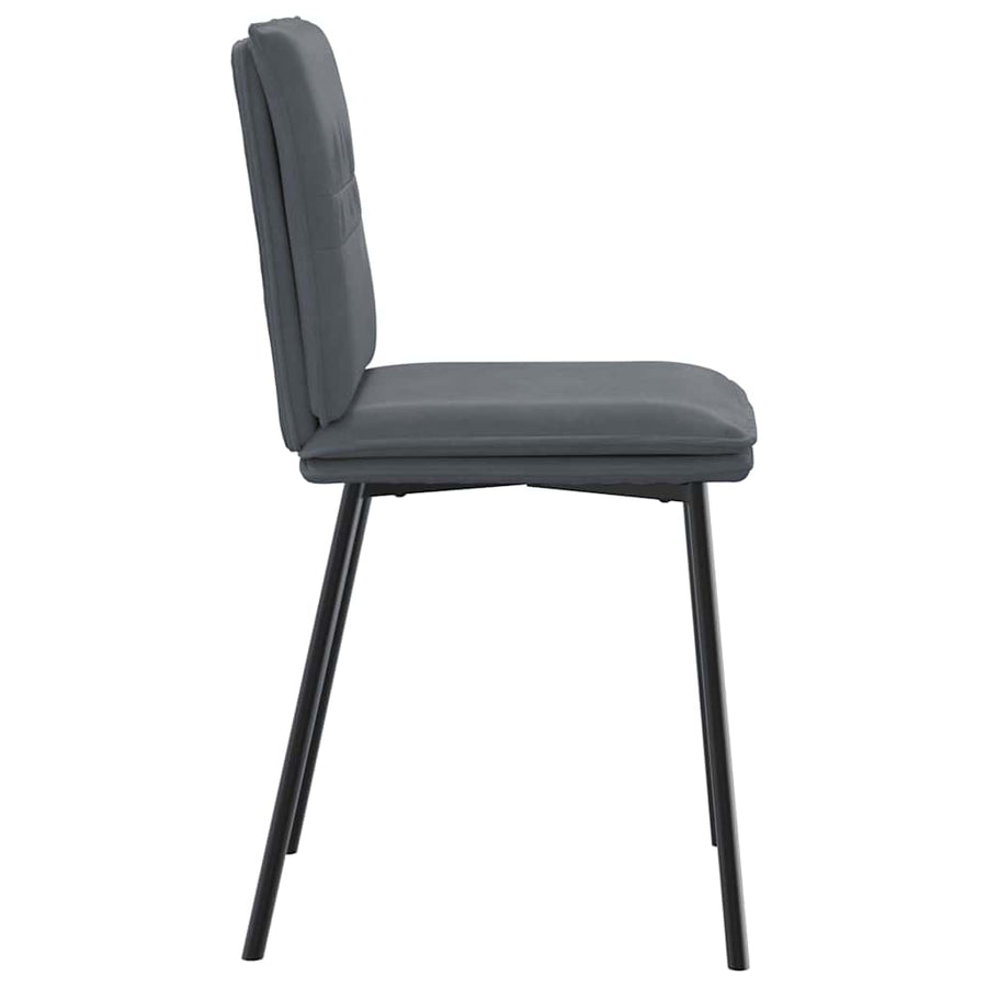 Eetkamerstoelen 6 st fluweel donkergrijs