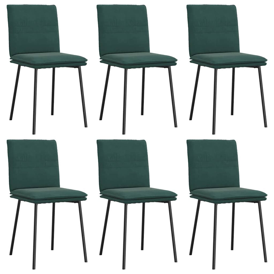 Eetkamerstoelen 6 st fluweel donkergroen