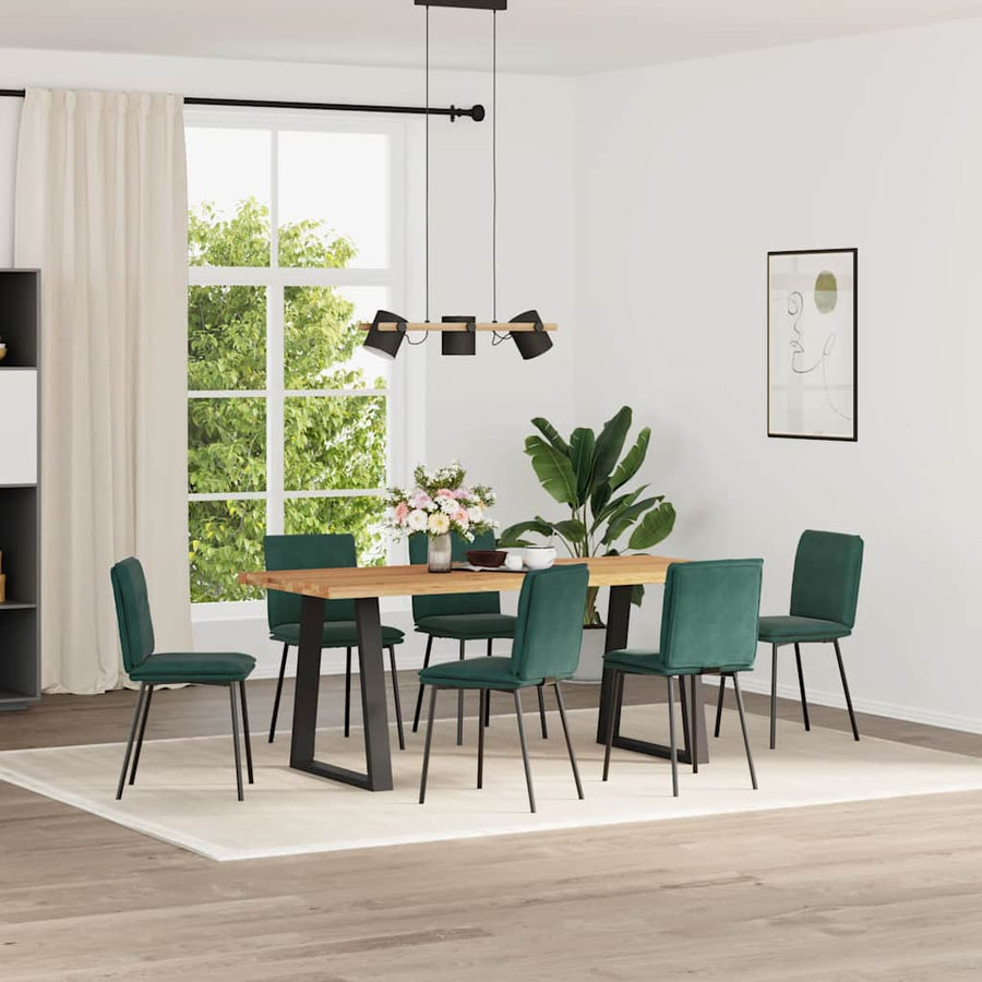 Eetkamerstoelen 6 st fluweel donkergroen