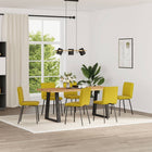 Eetkamerstoelen 6 st fluweel geel 45x54x83 cm