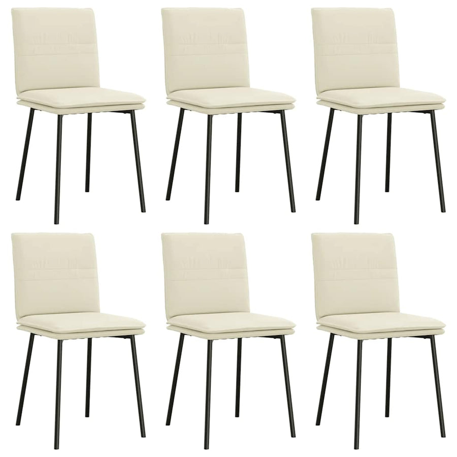 Eetkamerstoelen 6 st fluweel crèmekleurig
