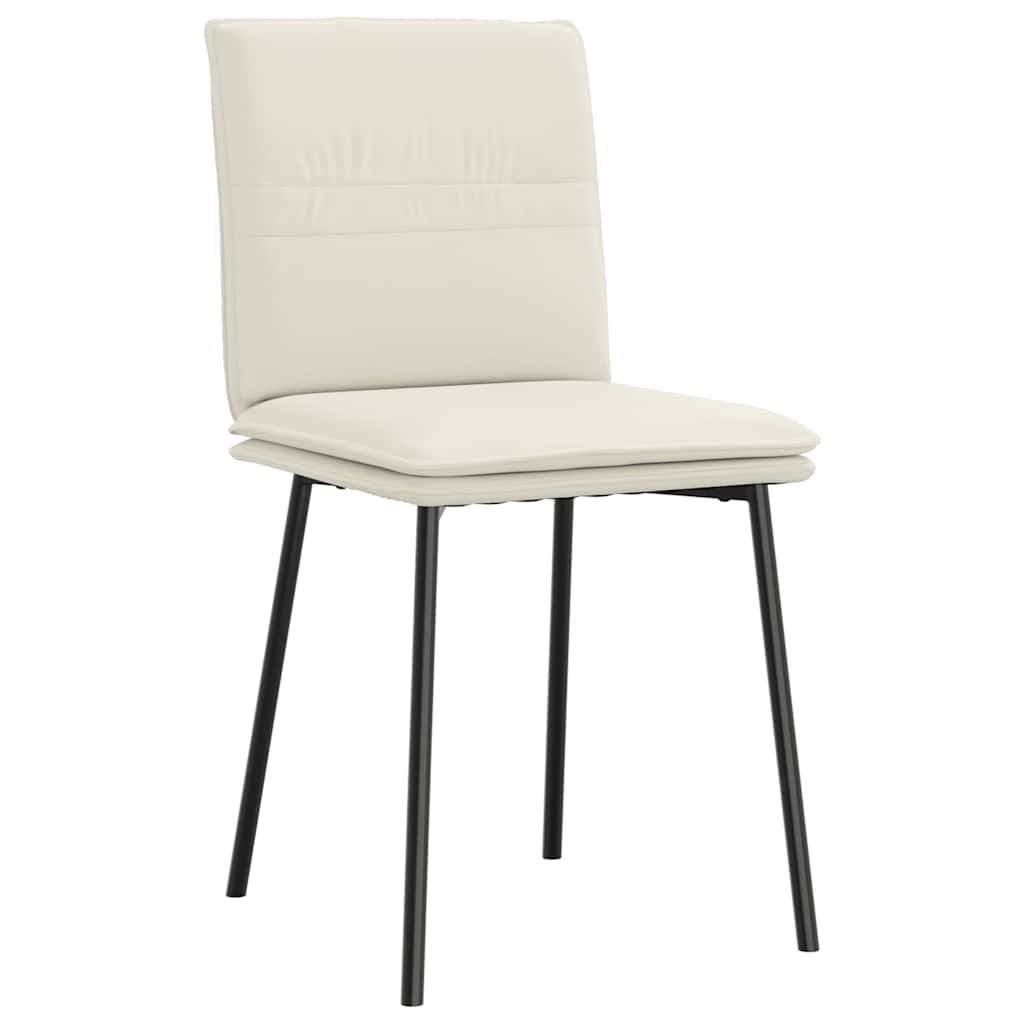 Eetkamerstoelen 6 st fluweel crèmekleurig