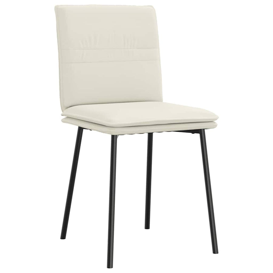 Eetkamerstoelen 6 st fluweel crèmekleurig