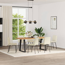 Eetkamerstoelen 6 st fluweel crèmekleurig