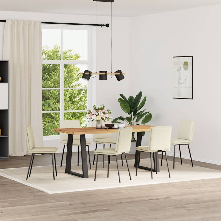Eetkamerstoelen 6 st fluweel crèmekleurig