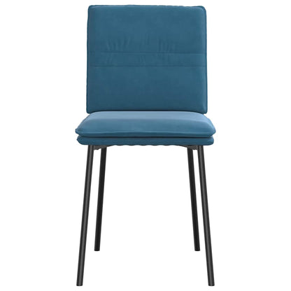 Eetkamerstoelen 6 st fluweel blauw