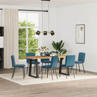 Eetkamerstoelen 6 st fluweel blauw 45x54x83 cm