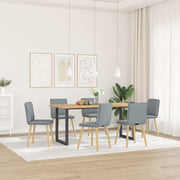 Eetkamerstoelen 6 stuks stof lichtgrijs 45x54x86 cm