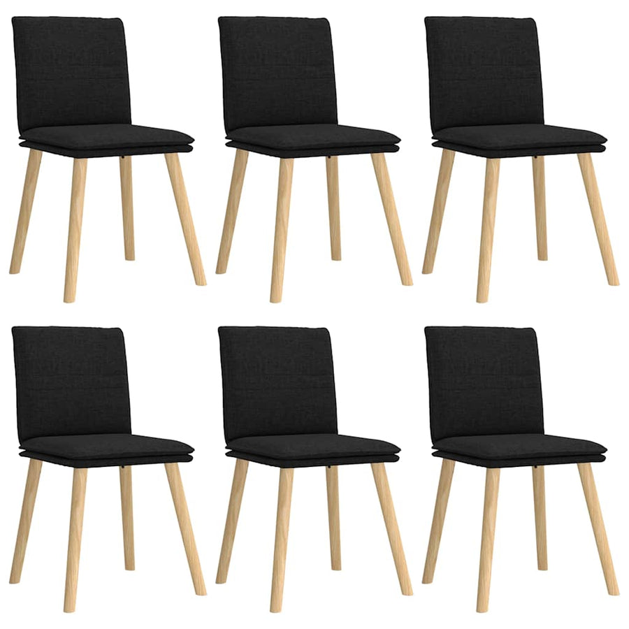 Eetkamerstoelen Stof 6 Zwart