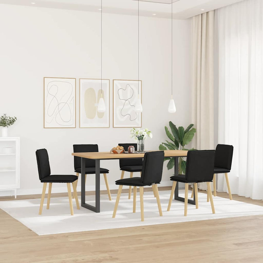Eetkamerstoelen Stof 6 Zwart