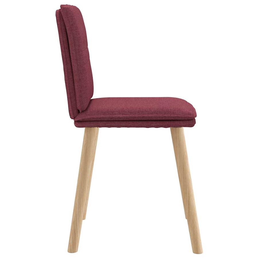 Eetkamerstoelen 6 st stof wijnrood