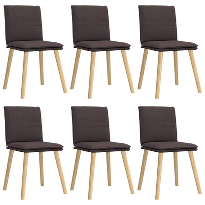 Eetkamerstoelen Stof 6 Donkerbruin