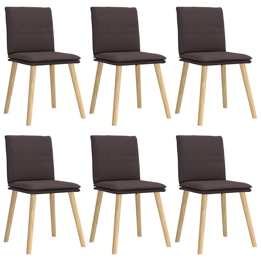 Eetkamerstoelen Stof 6 Donkerbruin