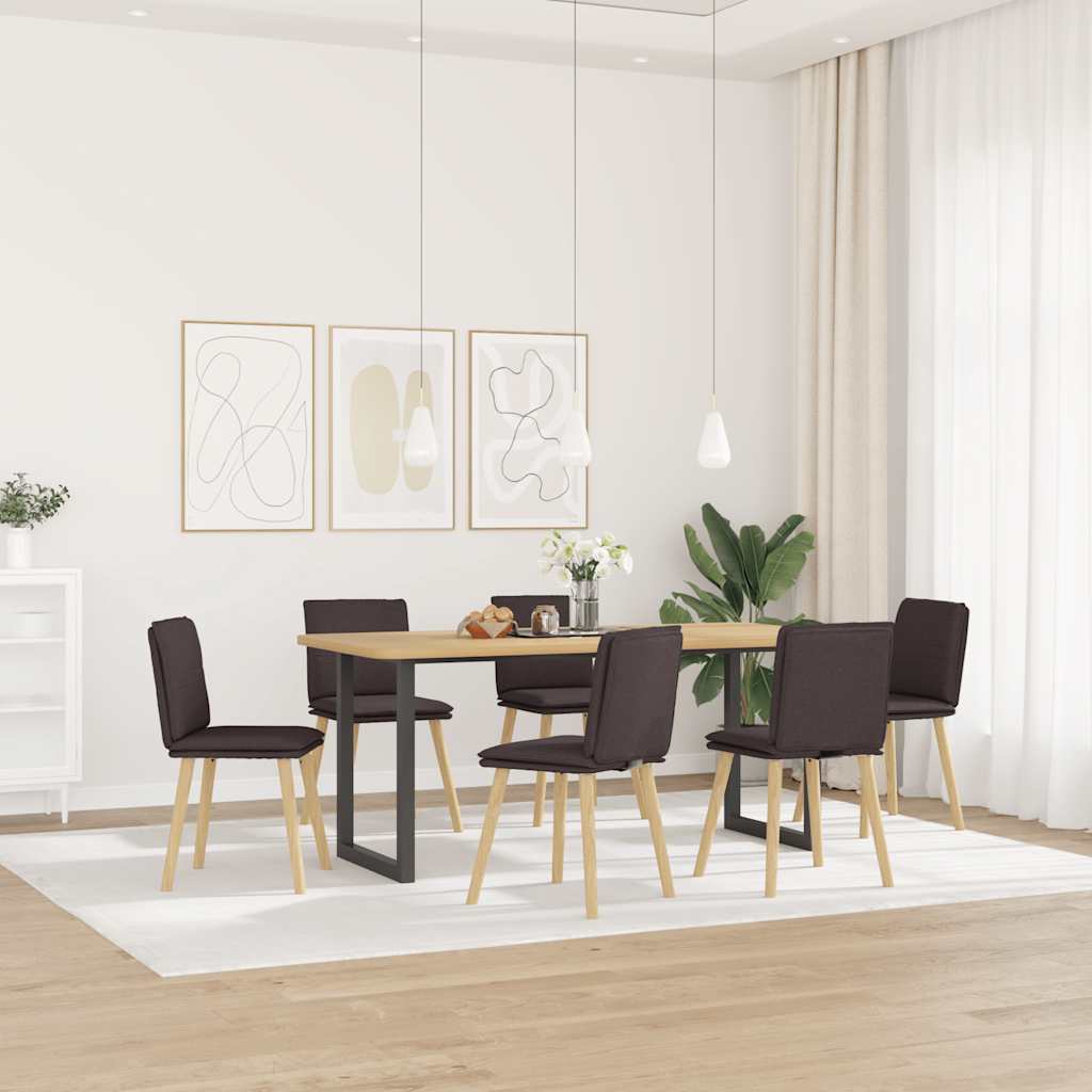 Eetkamerstoelen Stof 6 Donkerbruin