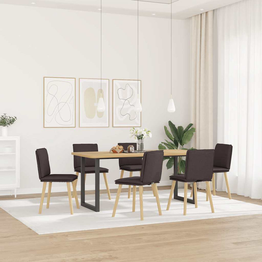 Eetkamerstoelen Stof 6 Donkerbruin