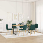Eetkamerstoelen 6 st donkergroen stof