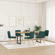 Eetkamerstoelen 6 st donkergroen stof