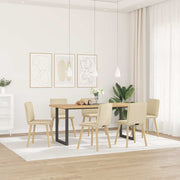 Eetkamerstoelen 6 stuks stof crèmekleurig 45x54x86 cm
