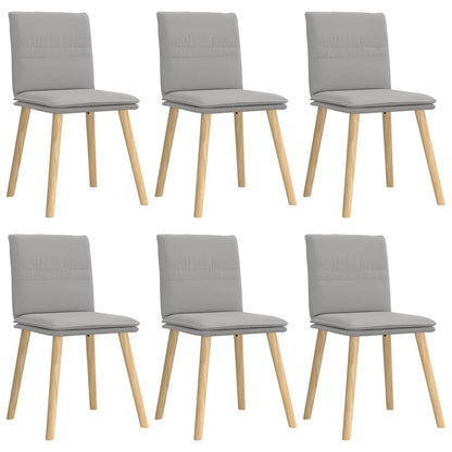 Eetkamerstoelen 6 st stof wolk grijs