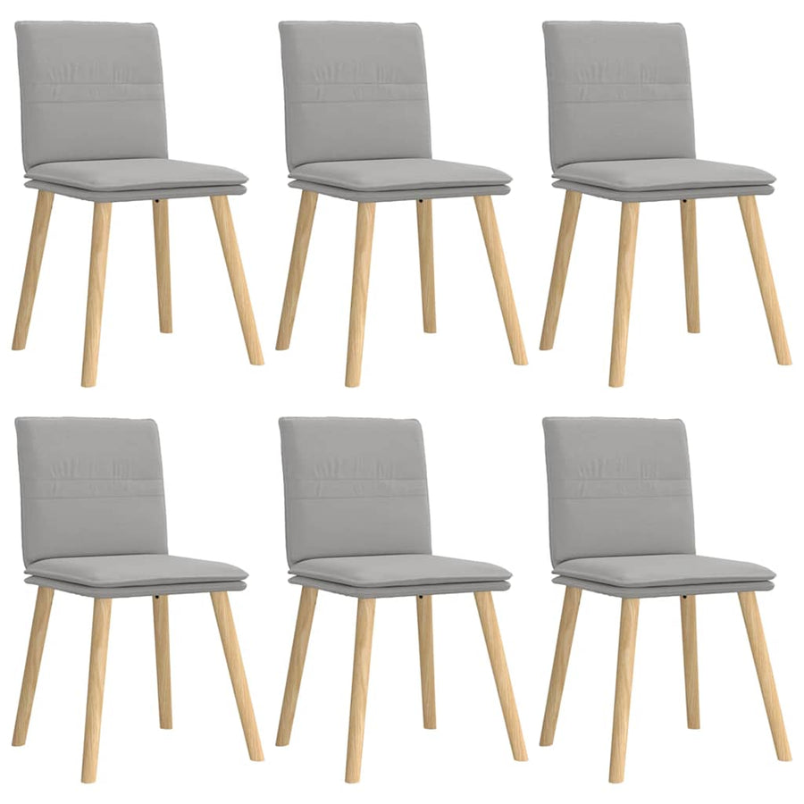 Eetkamerstoelen 6 st stof wolk grijs