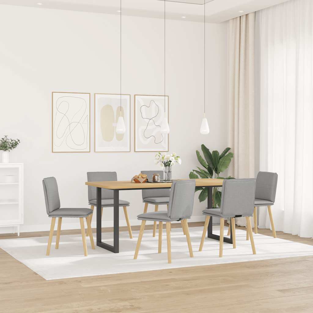 Eetkamerstoelen 6 st stof wolk grijs