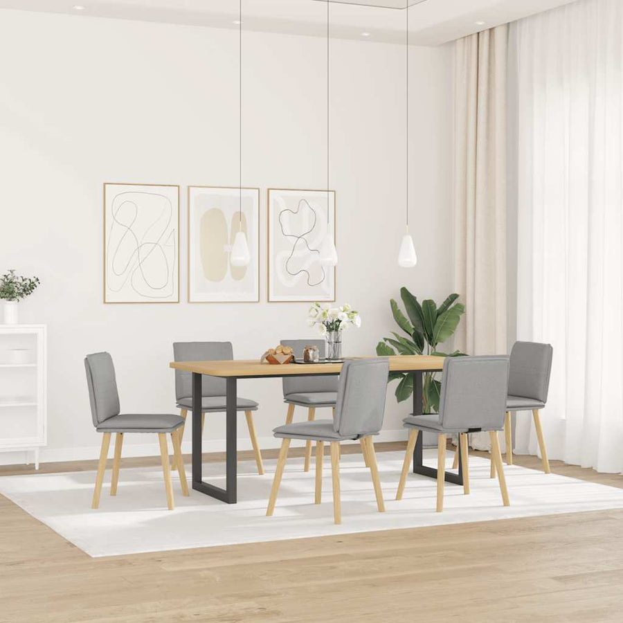 Eetkamerstoelen 6 st stof wolk grijs