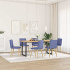 Dining chairs 6 pcs fabric denim blue