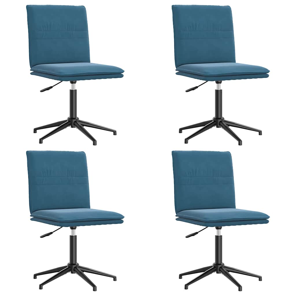Eetkamerstoelen 4 st fluweel blauw