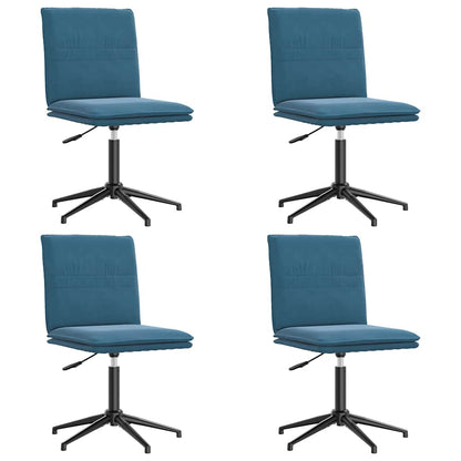Eetkamerstoelen 4 st fluweel blauw
