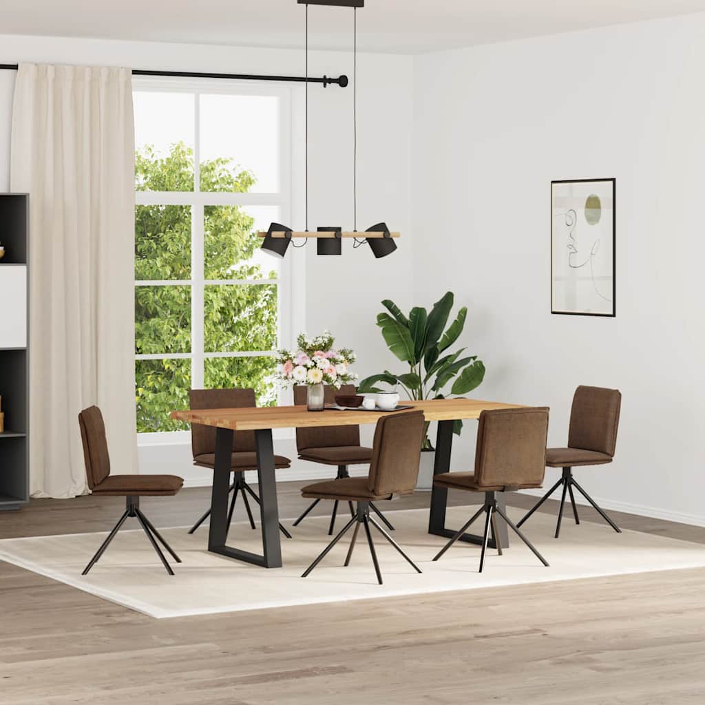 Eetkamerstoelen 6 st kunstsuède bruin