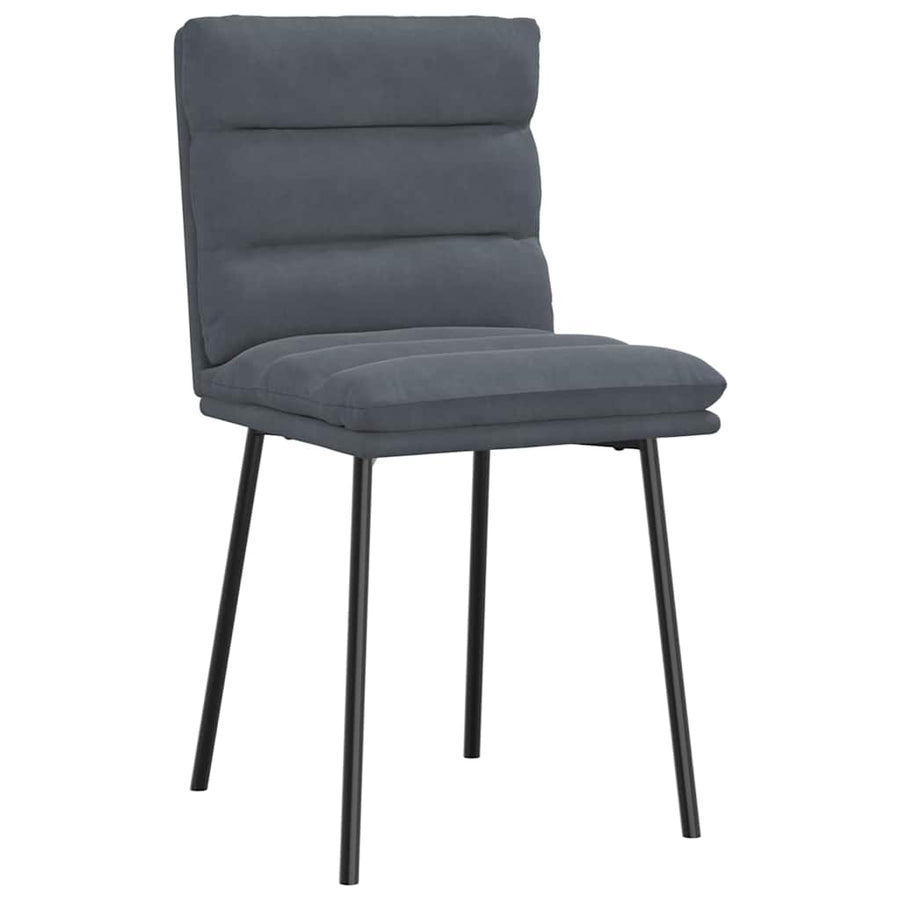 Eetkamerstoelen 6 st fluweel donkergrijs