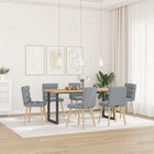 Dining chairs 6 pcs fabric light grey