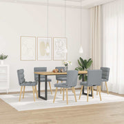 Dining chairs 6 pcs fabric light grey