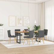 Dining chairs 6 pcs fabric dark gray