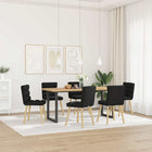 Eetkamerstoelen 6 stuks stof zwart