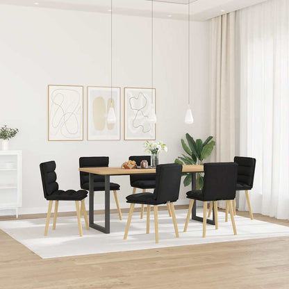 Eetkamerstoelen 6 st stof zwart