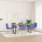Dining chairs 6 pcs fabric denim blue