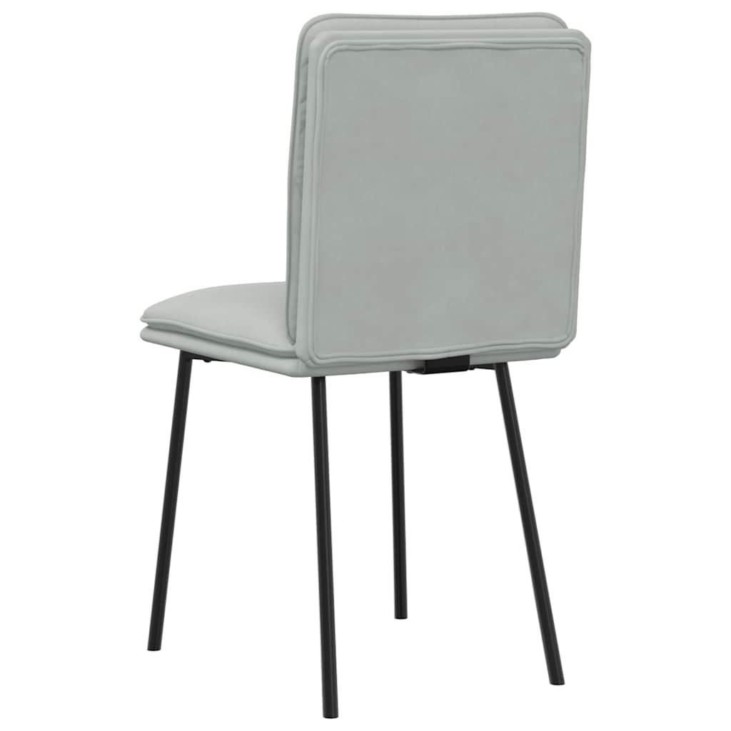 Eetkamerstoelen 6 st fluweel lichtgrijs