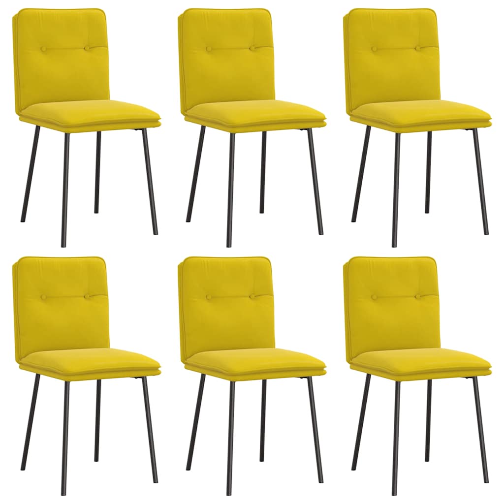 Eetkamerstoelen Fluweel 6 Geel