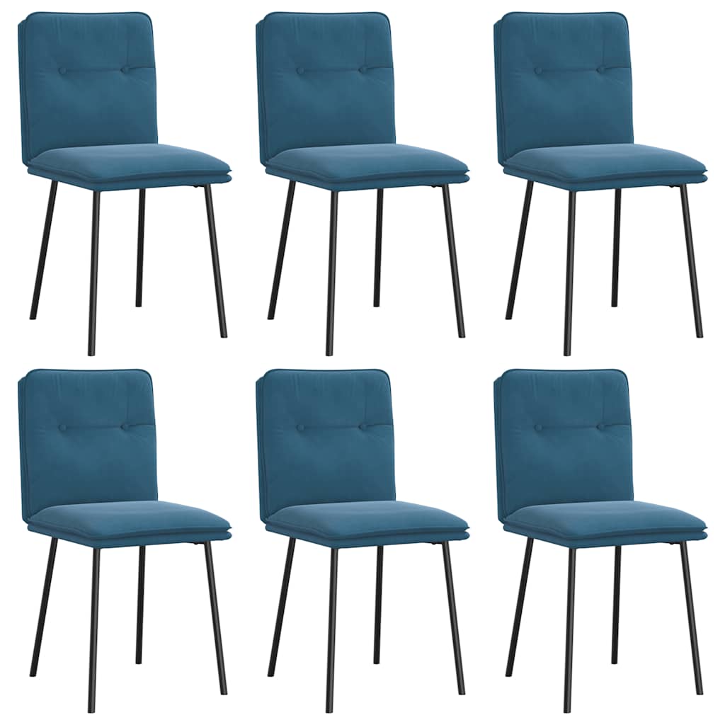 Eetkamerstoelen Fluweel 6 Blauw