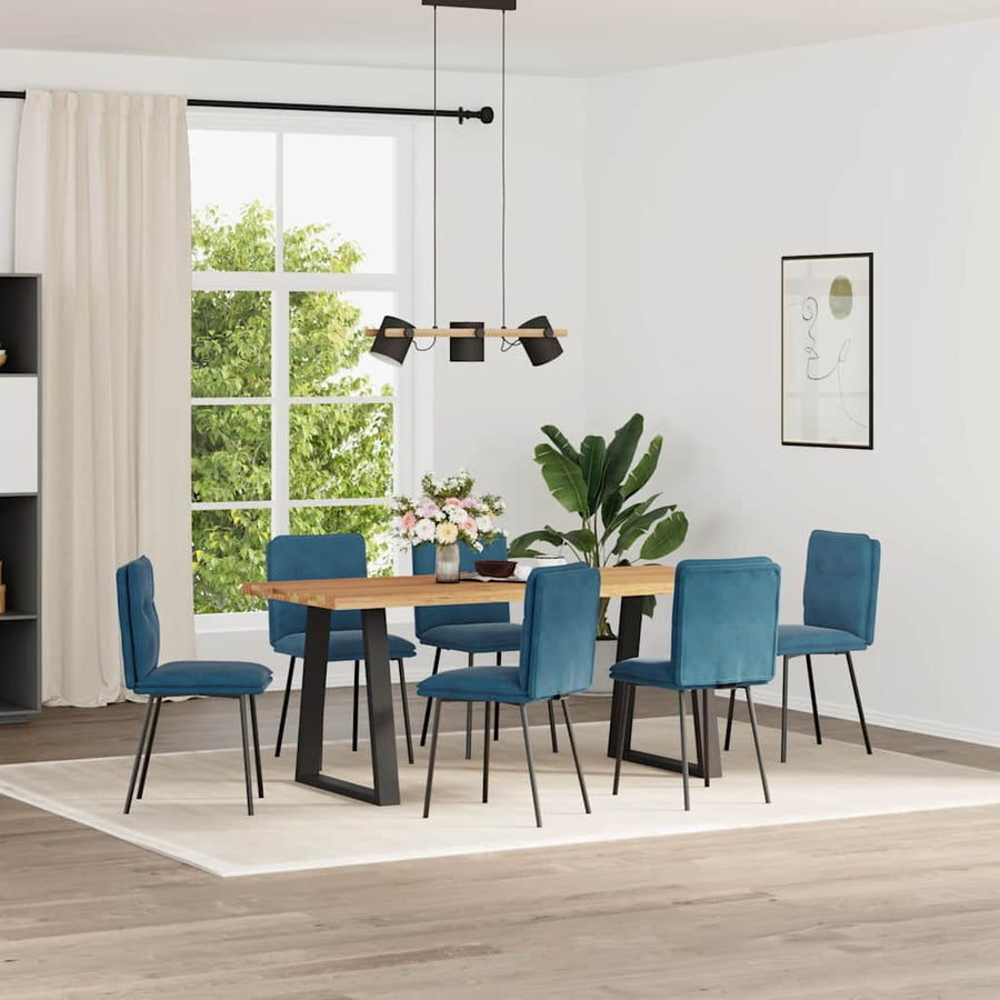 Eetkamerstoelen Fluweel 6 Blauw