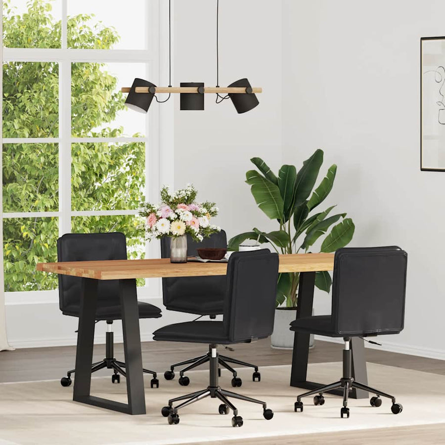 Eetkamerstoelen Kunstleer 4 Zwart