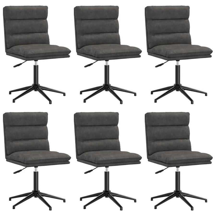 Eetkamerstoelen 6 st kunstleer zwart