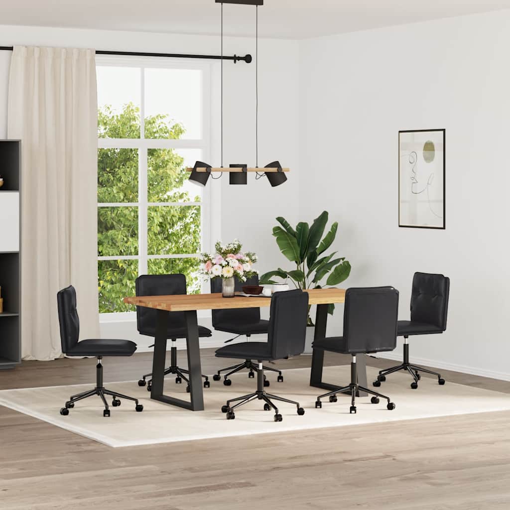 Eetkamerstoelen Kunstleer 6 Zwart