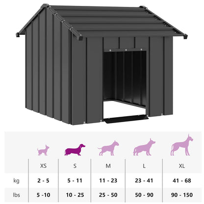 Hondenhok met dak 85x107x81 cm gegalvaniseerd staal