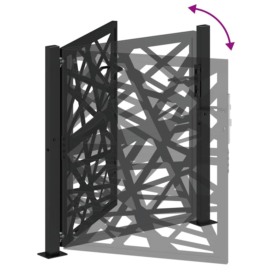 Poort met lichtontwerp 105x105 cm staal zwart